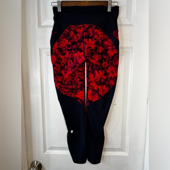 Lululemon Train Times Fast Pace Pant Special Edition Carminetrue Red Black Sz 6 - Picture 2 of 8